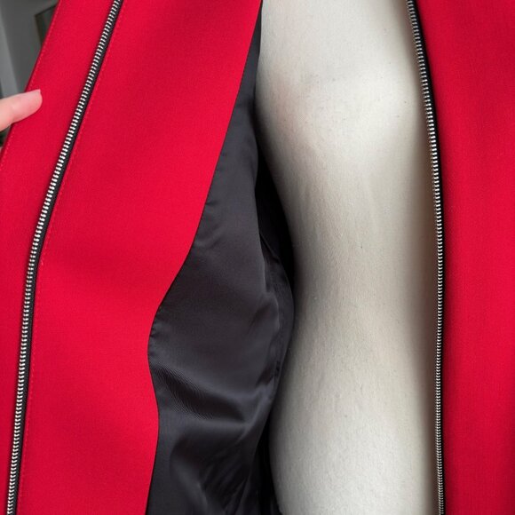 ZARA GORGEOUS RED COAT WITH BEAUTIFUL RUFFLED SLEEVES, Z. L, NWT - Picture 9 of 13
